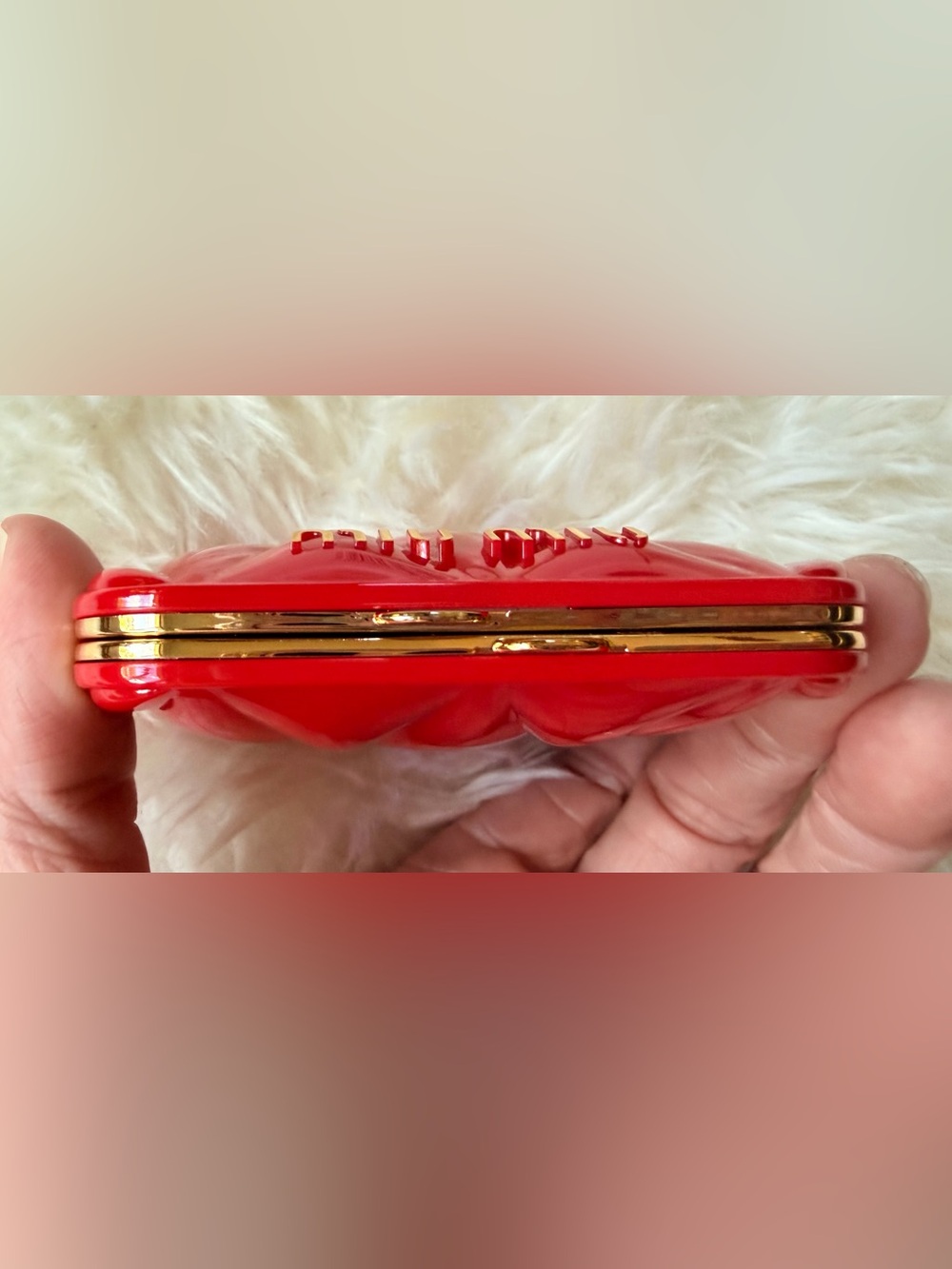 MUI MUI Red Compact Mirror NEW in Box w Bag. Mirrors SEALED. Gold Accents. - Picture 7 of 9
